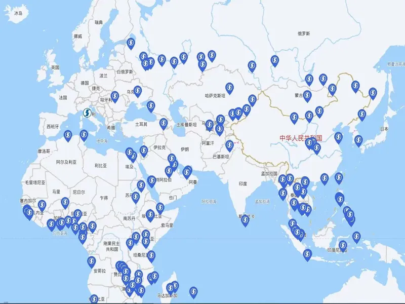 Global logistics network map