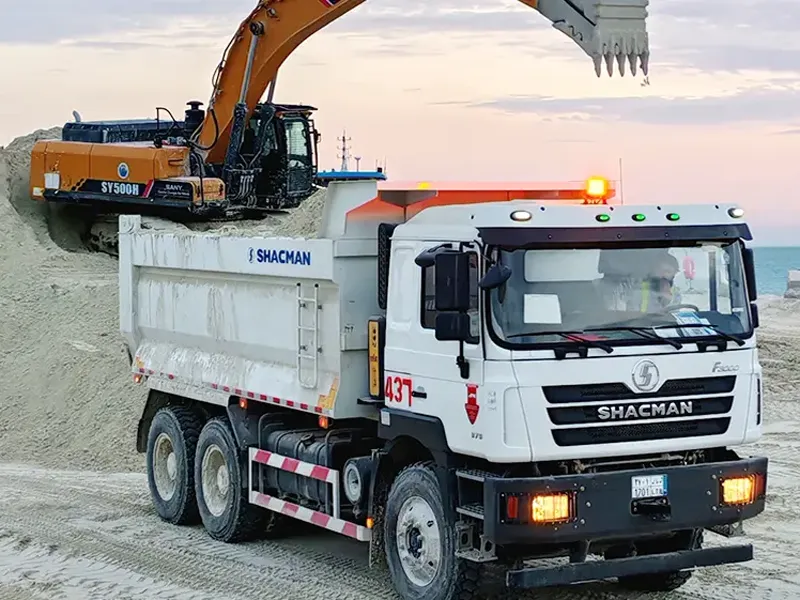 Shacman truck on construction site