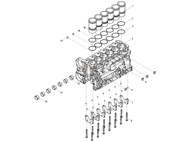 Shacman WP10 Crankcase Pre-assembly