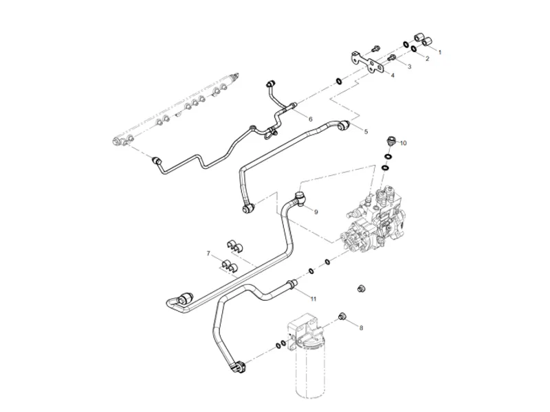 Shacman WP10 Low Pressure Oil Pipe Group