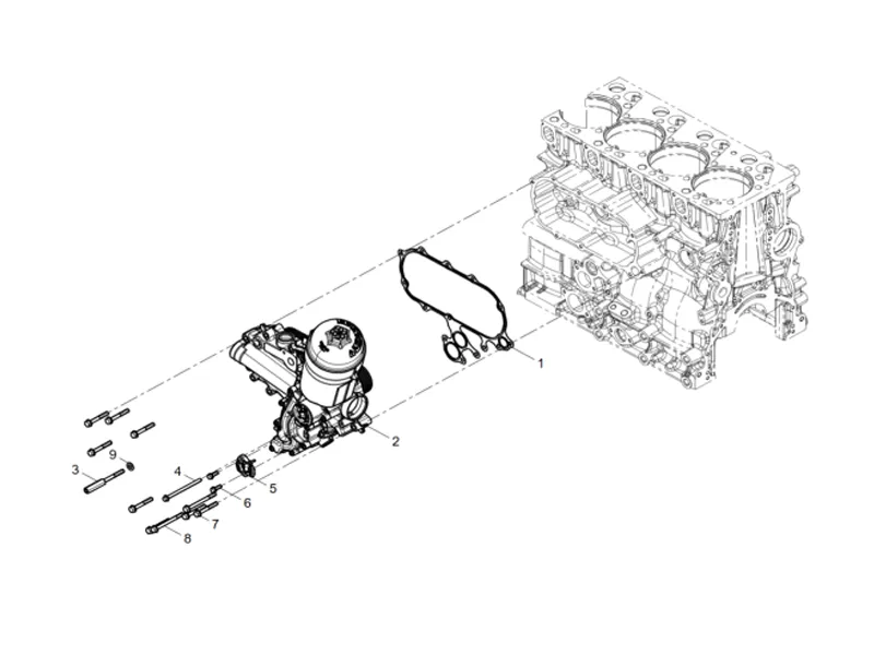 Shacman WP10 Oil Cooler and Filter Group