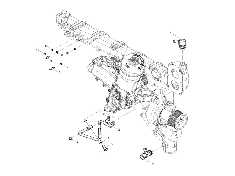 Shacman WP10 Water Pipe Joint Group