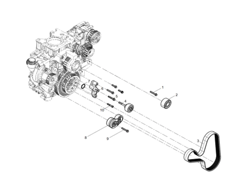WP10 Water Pump Tensioner and Belt Group