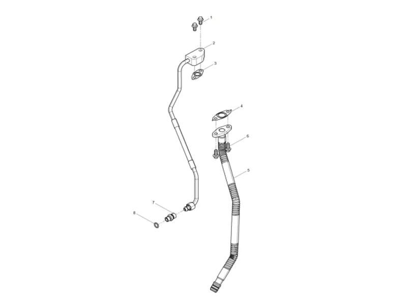 Shacman WP10 Turbocharger Oil Pipe Group