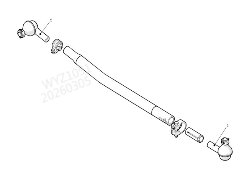 Shacman X5000 5010043-Steering Tie Rod (Continuously Adjustable)
