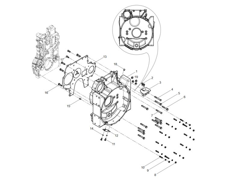 Shacman WP12 Flywheel Housing Group