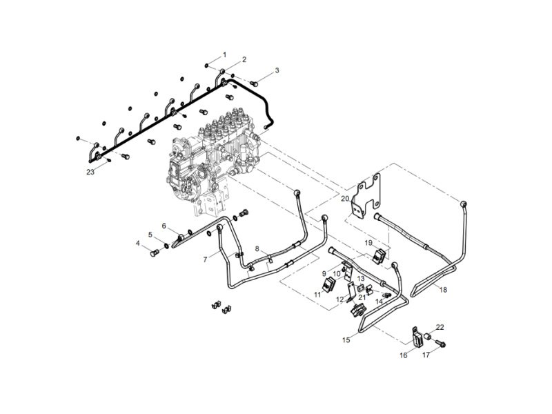 Shacman WP12 Low Pressure Oil Pipe Group
