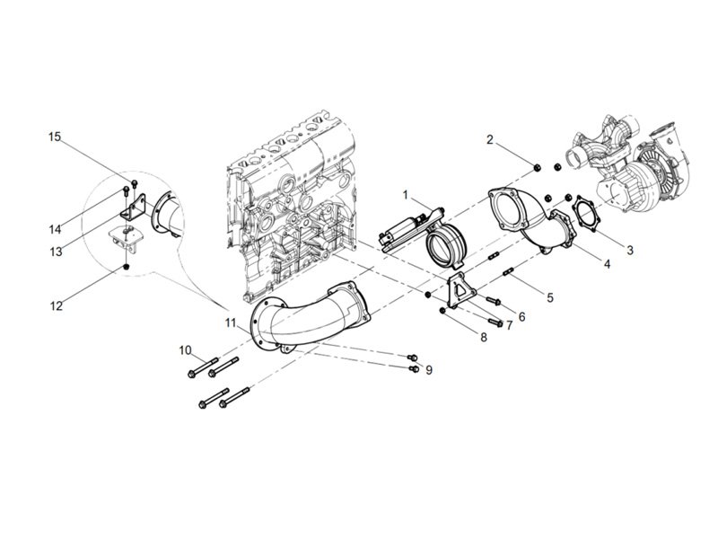 Shacman WP12 Rear Exhaust Pipe Assembly
