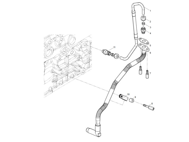 Shacman WP12 Turbocharger Oil Pipe Group
