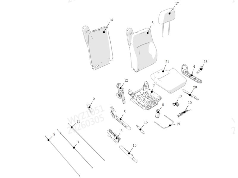 Shacman X5000 4011432-Right Air Suspension Seat Assembly - R Point 245 - Seat Belt -Grammer