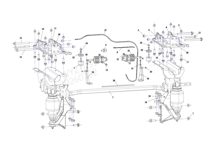Shacman H3000 Front Suspension Of The Cab