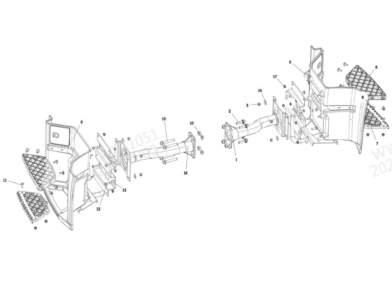 Shacman H3000 Get-on Pedal-Chassis