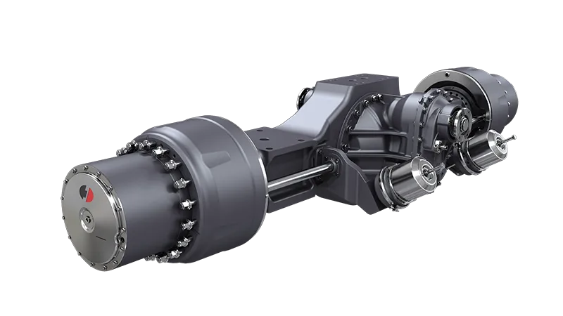 Duplex drive axle with wheelside reduction