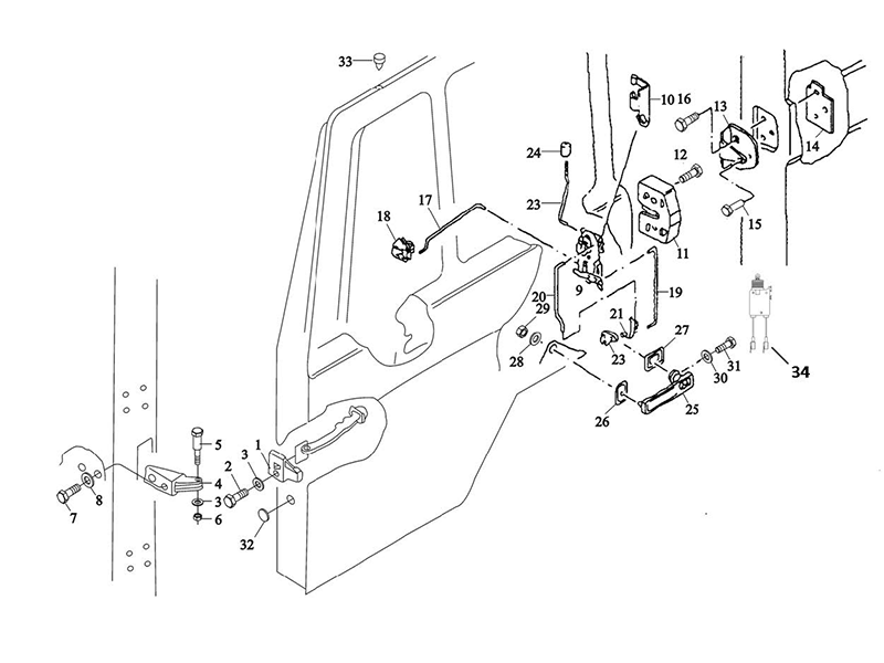 Shacman F2000 F3000 Right Door Stop And Door Operating System