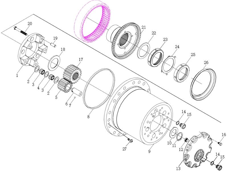 Shacman F2000&F3000 STR Drive Axle Wheel Planetary Reducer Ⅱ
