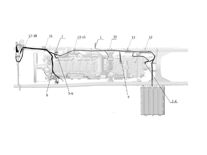 Shacman F3000 Chassis Electrics/Isme40/8×4/Dump Truck/F3000hx/Switch Center/Autonomous Dcu/Dry Tank Mounted Battery Box Rear/New Cables