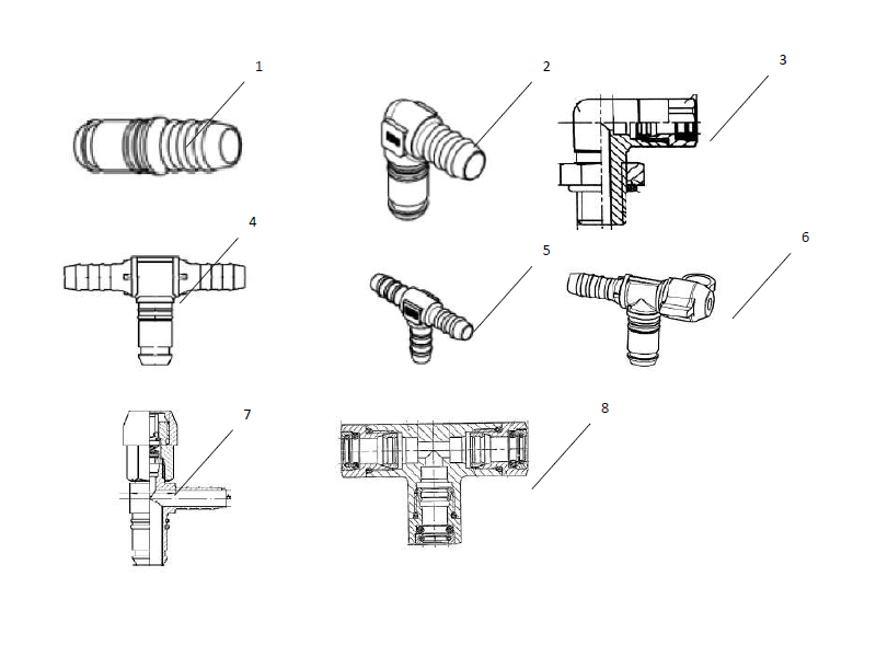Shacman F3000 Pipe Connectors, Pipe Fittings (Quick-Connect)