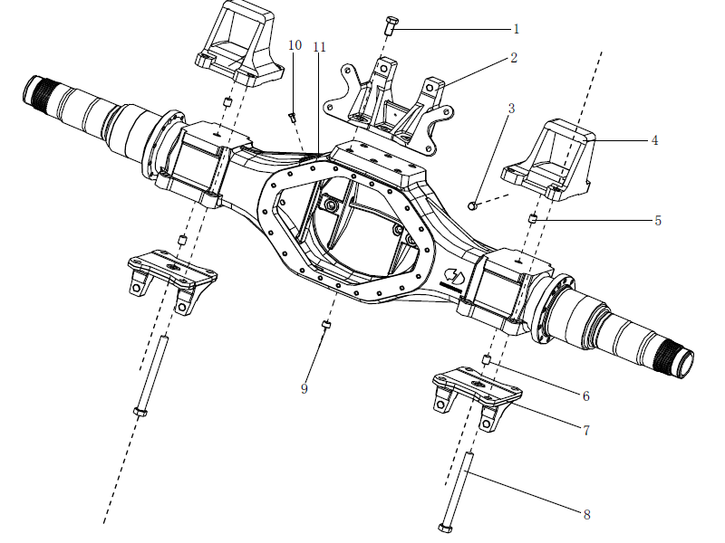 Shacman F3000 Two-Stage Reduction Drive Axle-To-Axle Casing (Str Suspension)