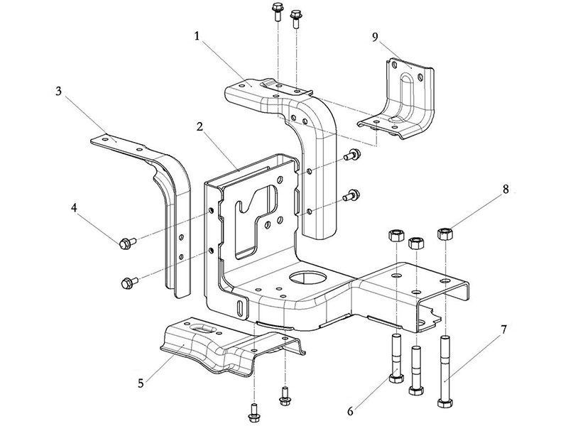 Shacman X6000 Chassis Step Bracket_Lh