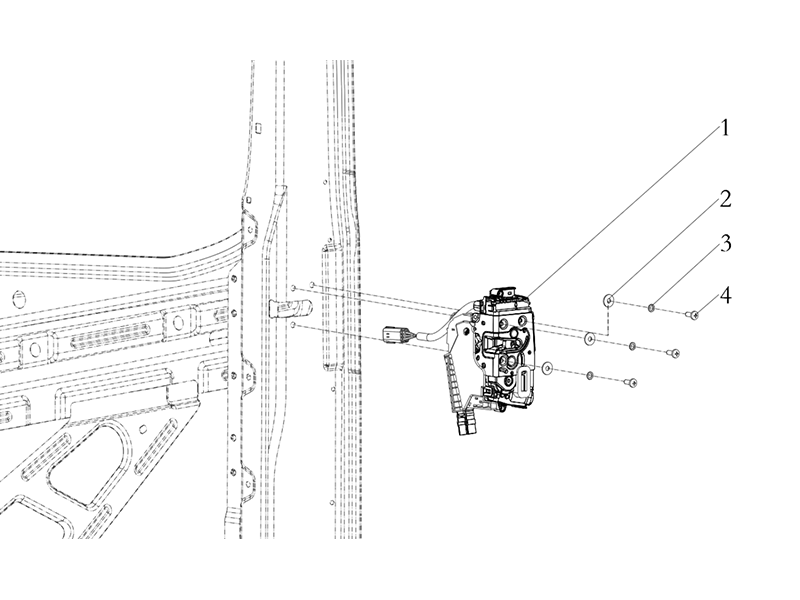 Shacman X6000 Right Door Lock System