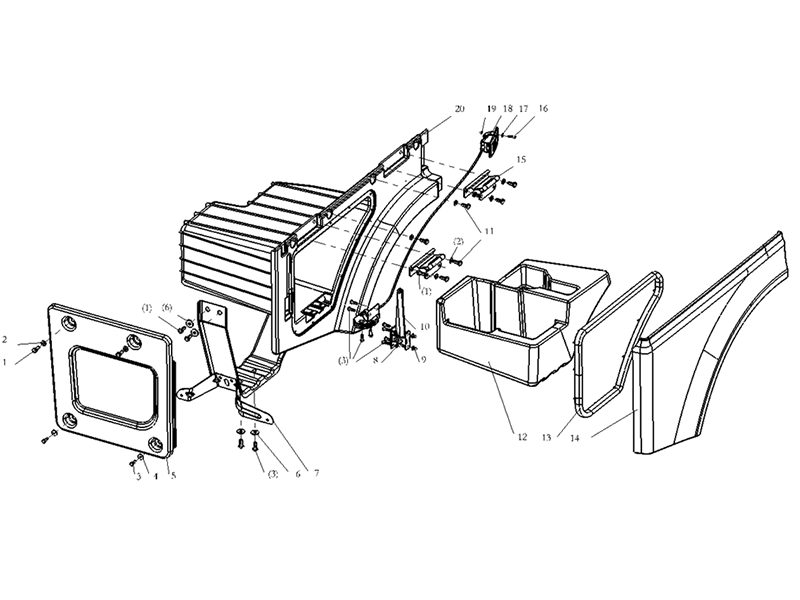 Shacman X6000 Widen Front Fender (Tool Cabinet)